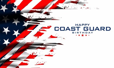 Wall Mural - Happy U.S. Coast Guard Birthday vector illustration. Suitable for Poster, Banners, background and greeting card.