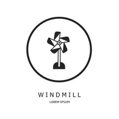 Canvas Print - Logo vector design for business. Windmill logos.