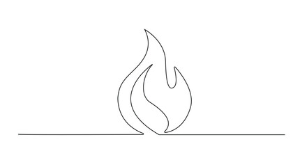 continuous line drawing of fire.single line drawing of fire icon.simple one line vector illustration of fire