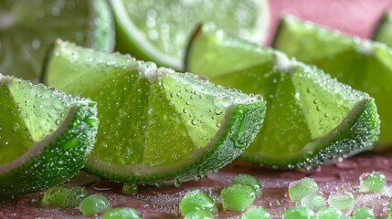 **Sweet santol slices sprinkle isolated on a solid peridot background
