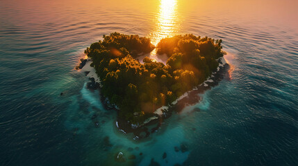 Wall Mural - Exoticn Island in the Shape of a Love Heart