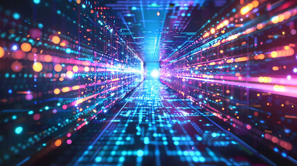 Poster - Technology internet network high speed. Abstract digital futuristic circuit, Cyber science tech, Innovation communication. illustration.