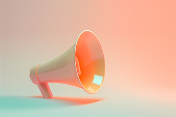 Wall Mural - A megaphone with blank space. a symbol of communication or amplification.