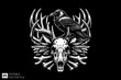 © Niken - Skull deer head tied by snake vector illustration design