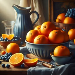 Sticker - still life with oranges