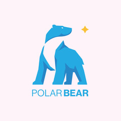 Wall Mural - simple polar bear animal vector