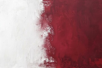 Poster - painting of a red and white painting with a white border