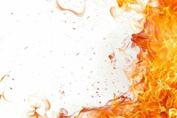 Wall Mural - there is a fire and water with a white background