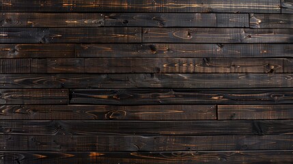 Poster - Brown wooden texture background with copy space for text ideal for wood finish material shop Natural banner featuring painted plank timber on wall suitable for loft or minimalistic indoor in