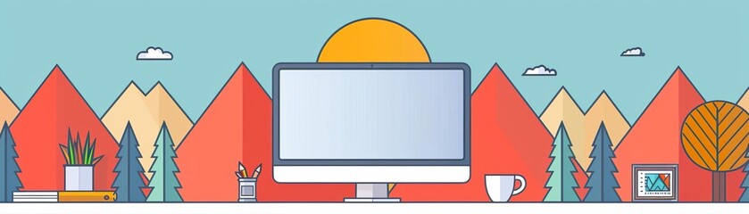 lead generation strategy flat design front view computer animation Triadic Color Scheme