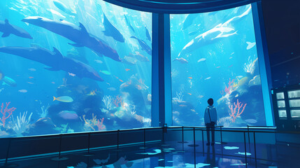 Wall Mural - Aquarium illustration