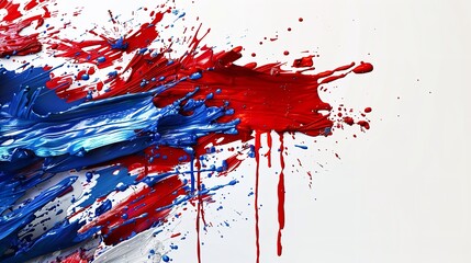 Poster - Liquid paint colors of the USA flag dripping