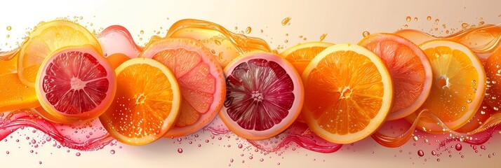 Wall Mural - Abstract Citrus Splash