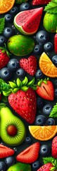 Wall Mural - Abstract Fruit Pattern