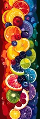 Wall Mural - Colorful Abstract Fruit Background