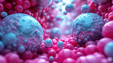 Aufkleber - Abstract background of pink and blue spheres.