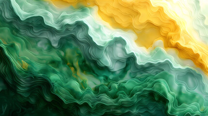 Sticker - Abstract Topographic Lines in Vivid Orange and Green Hues