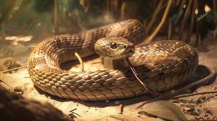 Wall Mural - he deadly venomous but beautiful eastern brown snake
