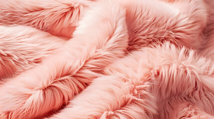 Poster - Top view on stylish 2024 year fur textured jacket in peach fuzz colour : Generative AI