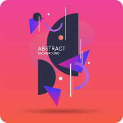 Poster - Bright attractive abstract background with graphic elements. A composition of shapes and color spots. A blank for creativity.