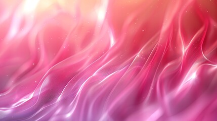 Aufkleber - Abstract pink and orange background with glowing particles and flowing lines.