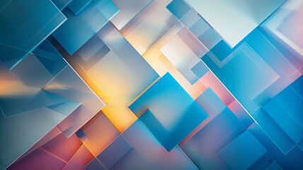 Wall Mural - Modern colorful and bright square overlapped pattern on background. colorful square gradient Suit for business, corporate, institution, party, festive, seminar, and talks. 