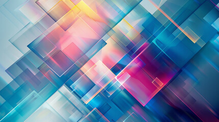 Wall Mural - Modern colorful and bright square overlapped pattern on background. colorful square gradient Suit for business, corporate, institution, party, festive, seminar, and talks. 