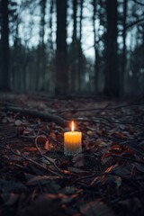 Wall Mural - candle in forest