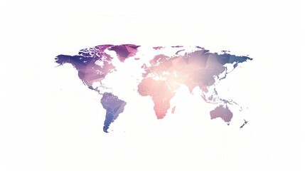 Poster - A clean and modern illustration of the world map with continents outlined in a geometric design. Perfect for travel agencies and global travel companies. Generative AI