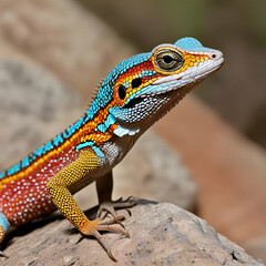 Pretty Fan Throated Lizard Photo