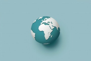 Leinwandbilder - A simple, clean illustration of a globe with continents, perfect for travel agencies and global travel companies. Generative AI