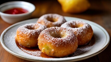 Poster -  Deliciously tempting doughnuts ready to be enjoyed