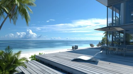Luxury Villa with Coastal Deck and Ocean Breeze 