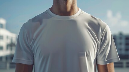 Athletic tee mockup, ideal for sportswear and fitness apparel designs.