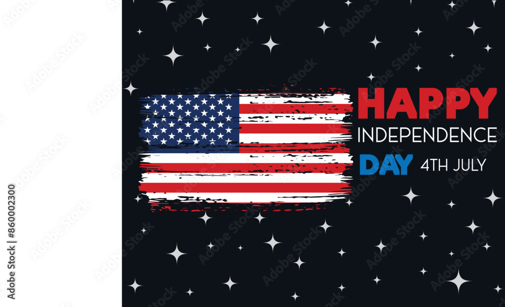 Happy 4th of July USA Independence Day greeting card with waving ...