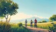 © nattapon98 - Picture a family cycling through a scenic countryside, enjoying the fresh air and exercise