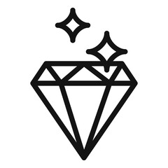 Brilliant Diamond Icon Ideal for Jewelry and Wealth