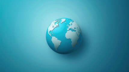 Poster - A simple yet striking illustration of a globe, showcasing the continents in white against a bright blue background. Perfect for travel agencies and global travel companies. Generative AI