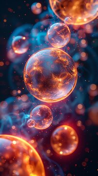 Transform the abstract concepts of Quantum Field Theory into a visually stunning digital rendering technique Utilize CG 3D rendering to  mesmerizing rear view perspective Enhance the intricate