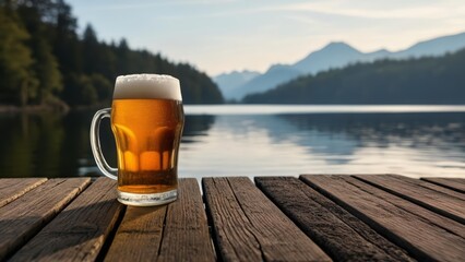 Wall Mural -  Relaxation by the lake with a cold one