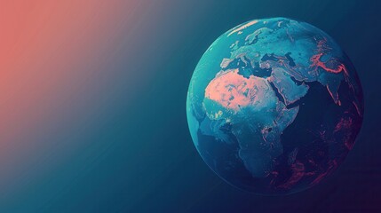 Poster - A simple, minimalist illustration of a globe with continents. Perfect for travel agencies and global travel companies. Generative AI