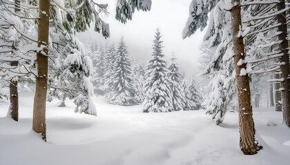 Canvas Print - winter landscape with snow covered trees