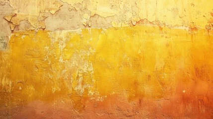 Poster - Background of a yellow and orange grunge painted wall