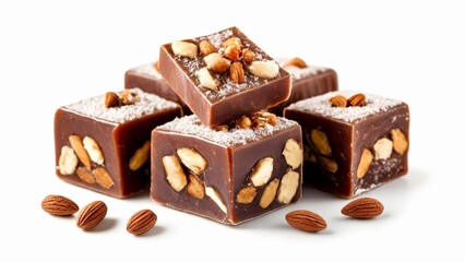 Wall Mural -  Deliciously rich chocolate squares with almonds and coconut