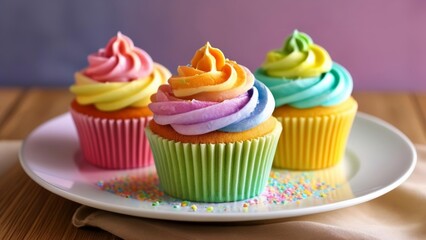 Wall Mural -  Colorful cupcakes ready to brighten up your day