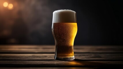 Canvas Print -  A frothy pint of golden beer ready to be enjoyed