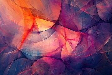 Wall Mural - Colorful transparent wavy shapes blending and flowing in abstract background