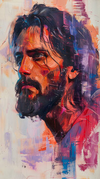 Jesus Christ suffering savior illustration, religious Christian theme
