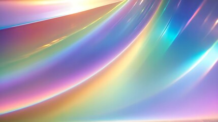 Wall Mural - abstract prism light rainbow reflection background with vibrant holographic pastel colors, creating stunning and dreamy visual effect, digital art, fashion design, shiny flare glossy texture