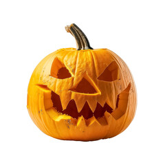 Poster - A pumpkin with a scary face carved into it